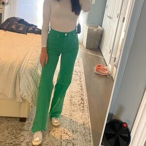 Green Zara jeans